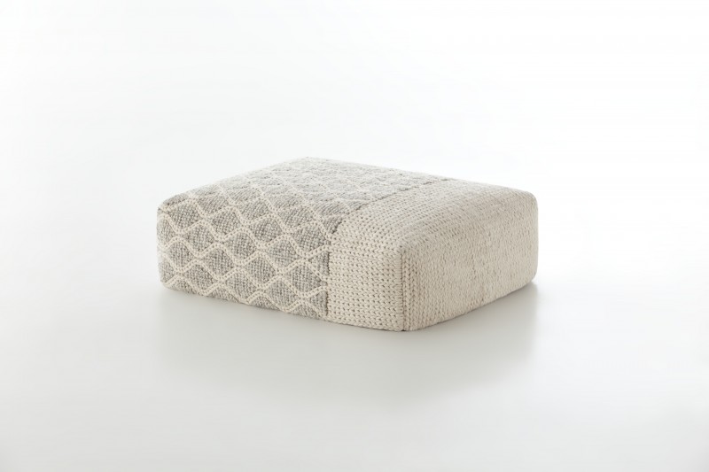 ivory-rhombus pouf