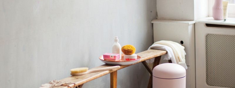 brabantia mineral pink in the bathroom 1