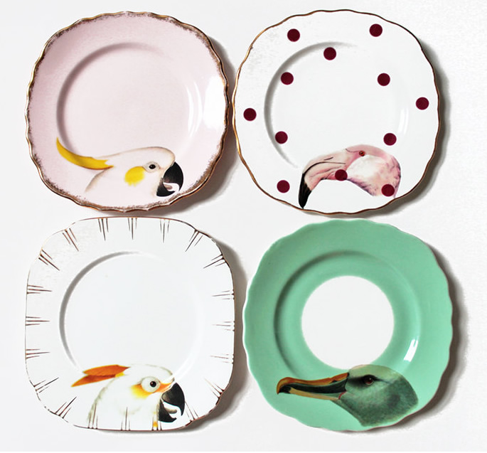 birds plates by yvonne ellen