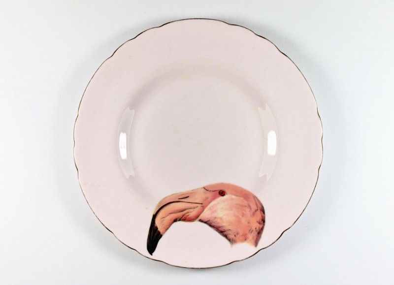 flamingo head plate by yvonne ellen