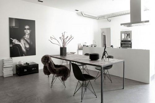 monochrome living room