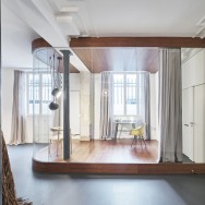 glass and walnut parisian loft by cut architectures, show your room