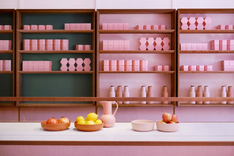 Candy pink surfaces by Child Studio within this London based quirky restaurant.