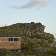 The Thatch house, perched on a cliff.