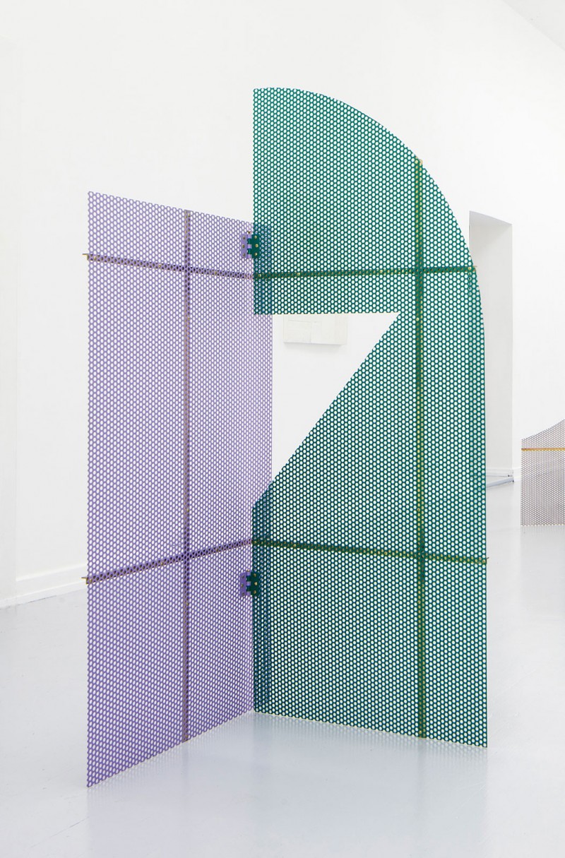 perforated sheet metal, brass, lacquer - 165 x 85 x 62cm