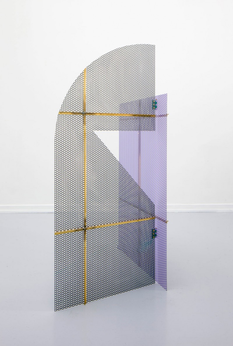 perforated sheet metal, brass, lacquer - 165 x 85 x 62cm