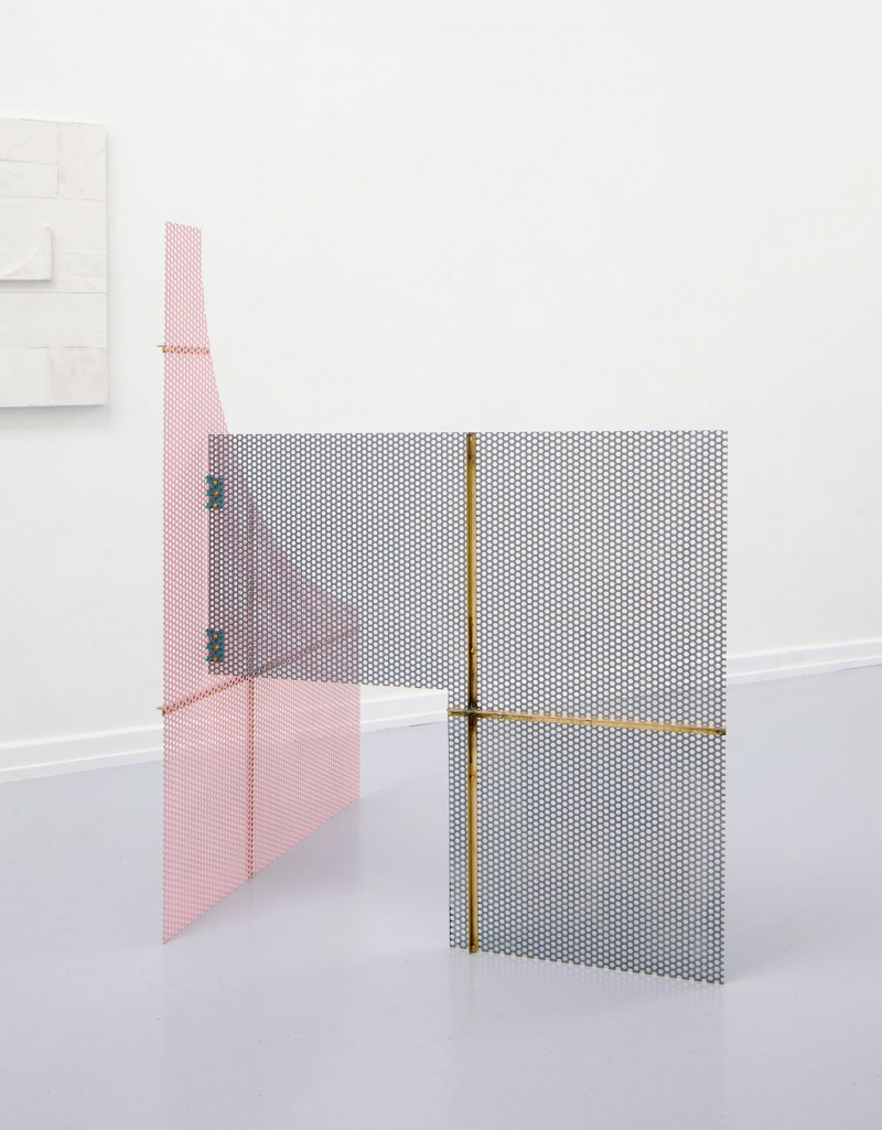 perforated sheet metal, brass, lacquer 140 x 115 x 90cm